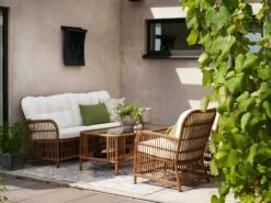 Brafab Anemon Lounge-Set 5 Sitzplätze, Natur/Weiß -Gartenmöbel Rabatte brafab anemon sofa group nature white 3