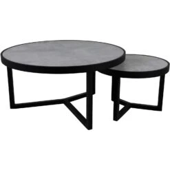 Brafab Itonda Kaffeetisch Schwarz/Sand, Ø60x40 Cm -Gartenmöbel Rabatte brafab itonda 60 h40 black grey 1 1