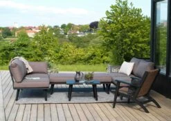 Brafab Kira Loungesessel, Schwarz / Rustikal Künstliches Rattan -Gartenmöbel Rabatte brafab kira armchair black rustic 4