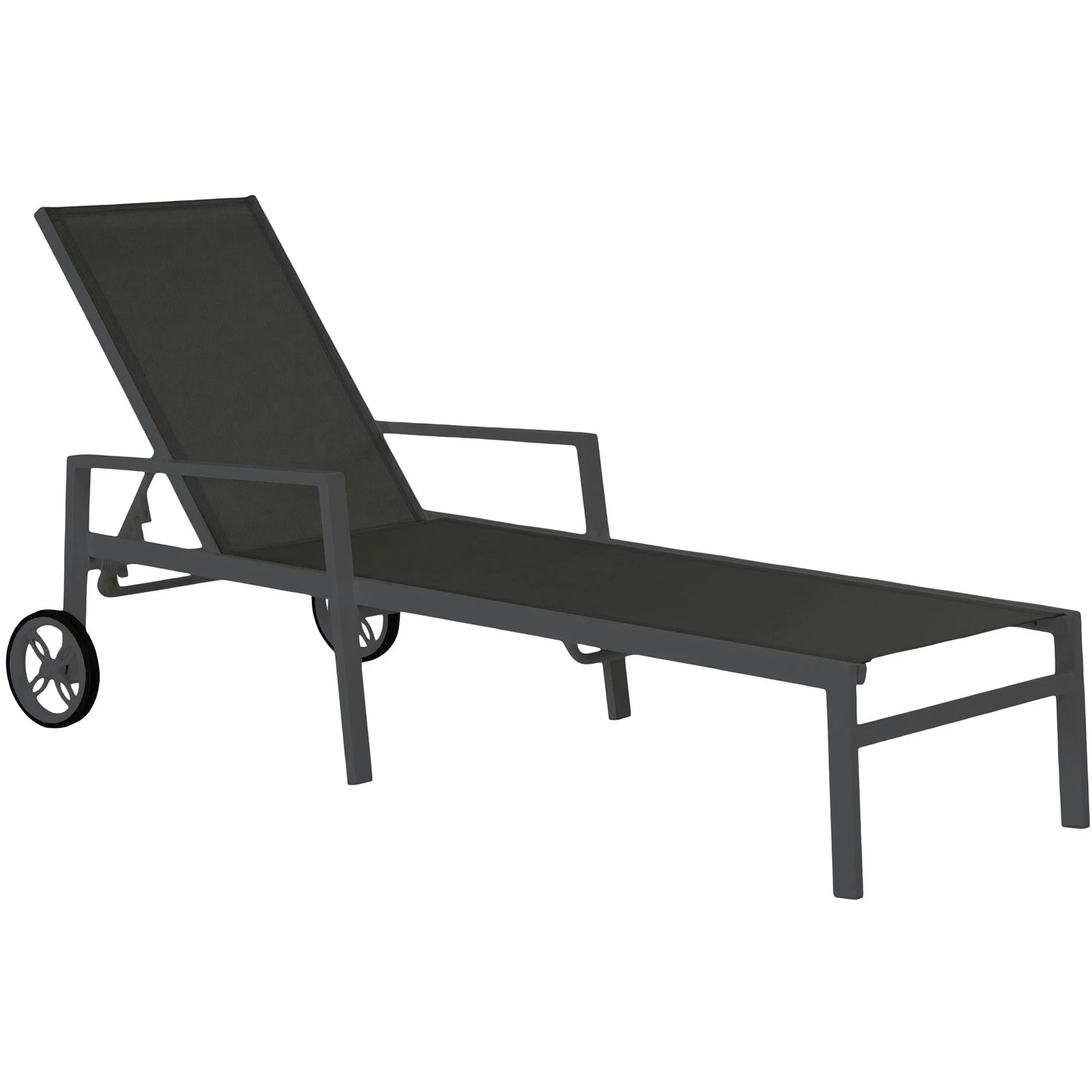 Brafab Leone Sonnenliege Aluminium , Matt Black / Grau 1 Brafab Leone Sonnenliege Aluminium , Matt Black / Grau