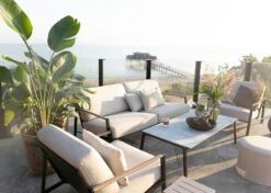 Brafab Lyra Lounge-Set 4,5 Sitzplätze, Schwarz/Sand -Gartenmöbel Rabatte brafab lyra sofa group black grey 2