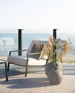 Brafab Lyra Lounge-Set 4,5 Sitzplätze, Schwarz/Sand -Gartenmöbel Rabatte brafab lyra sofa group black grey 3