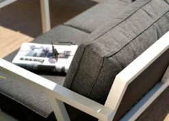 Brafab Rana Lounge-Set Niedrig 5 Sitzplätze, Weiß/Anthrazit -Gartenmöbel Rabatte brafab rana corner group low black 6