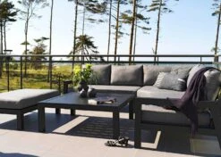 Brafab Stettler Modulsofa Endstück Links, Schwarz/Grau -Gartenmöbel Rabatte brafab stettler 2 s h matt black m d 3