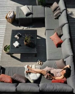 Brafab Stettler Modulsofa Eckstück, Schwarz/Grau 8 Brafab Stettler Modulsofa Eckstück, Schwarz/Grau -Gartenmöbel Rabatte brafab stettler corner matt black m dyn 2