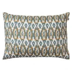 Ikat Delhi Kissen Innen/Außen 40x60 Cm, Himmelblau/Beige