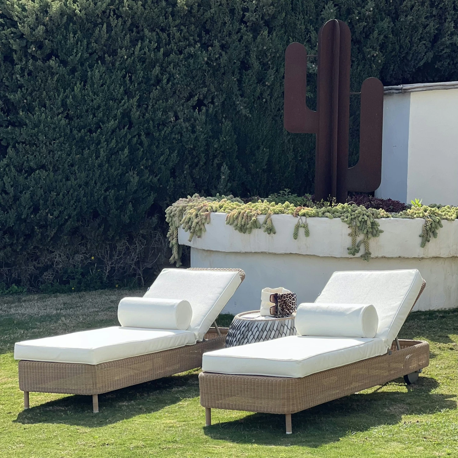 Plain Sonnenbankkissen 60x186 Cm, Weiß 2 Plain Sonnenbankkissen 60x186 Cm, Weiß – Bild 2