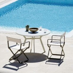 Studio Director's Chair Klappsitz, Warm Grey / Nature White -Gartenmöbel Rabatte ethimo studio directors chair klappsitz 2