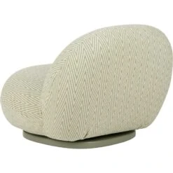 Gubi Pacha Outdoor Loungesessel, Dedar Chevron Outdoor Fr 008, Moosgrüner Fuß -Gartenmöbel Rabatte gubi pacha outdoor lounge chair swivel dedar chevron008 3