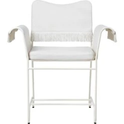 Gubi Tropique Esszimmerstuhl Mit Fransen, Classic White Semi Matt / Udine 06