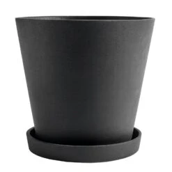 Hay Flowerpot Topf Mit Unterteller Schwarz, Ø34 Cm XXXL