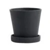 Hay Flowerpot Topf Mit Unterteller Schwarz, Ø11 Cm S