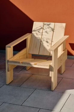 Hay Crate Loungesessel, Natur -Gartenmöbel Rabatte hay crate lounge chair water based lacquered pinewood 13