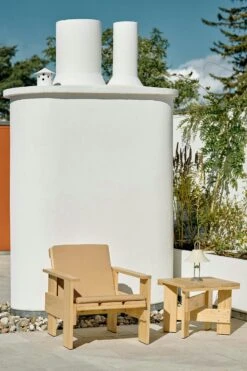 Hay Crate Sitzkissen Für Loungesessel, Beige -Gartenmöbel Rabatte hay folding cushion for crate lounge chair sky grey 11