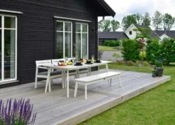 Stoltö Tischgarnitur 6 Sitzplätze, Weiß 6 Stoltö Tischgarnitur 6 Sitzplätze, Weiß -Gartenmöbel Rabatte hillerstorp stolto matgrupp orkangra inkdynor 6