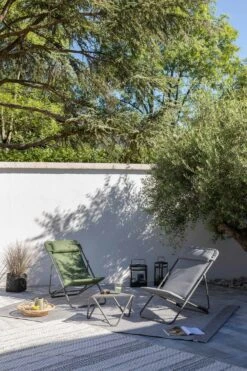 Lafuma Maxi Transat+ BeComfort® Liegestuhl, Olive 7 Lafuma Maxi Transat+ BeComfort® Liegestuhl, Olive -Gartenmöbel Rabatte lafuma deckchair bleu encre titane 9