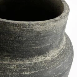 Muubs Kanji Topf Zement Schwarzgrau, Ø47 Cm -Gartenmöbel Rabatte muubs flower pot kanji black gray 3