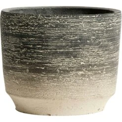 Muubs Kanji Topf Zement Schwarzgrau, Ø15 Cm