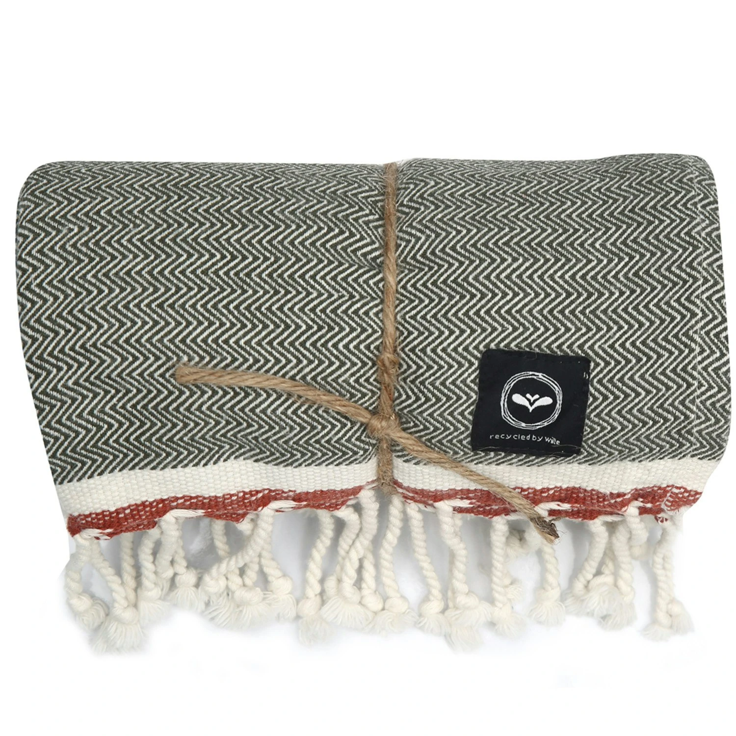 Badlakan Hamam Amasra 90x190 Cm Olivegrön/beige/rost Badetuch Olivgrün 3 Badlakan Hamam Amasra 90x190 Cm Olivegrön/beige/rost Badetuch Olivgrün – Bild 3