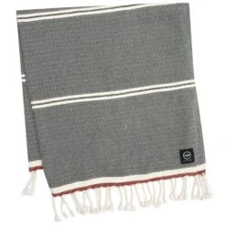 Badlakan Hamam Amasra 90x190 Cm Olivegrön/beige/rost Badetuch Dunkelgrau