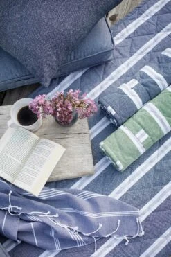 Svea Beach Mattress With Pillow 70x170 Cm, Marin -Gartenmöbel Rabatte recycled by wille beachmadrass svea 70x170 cm gron vit 8